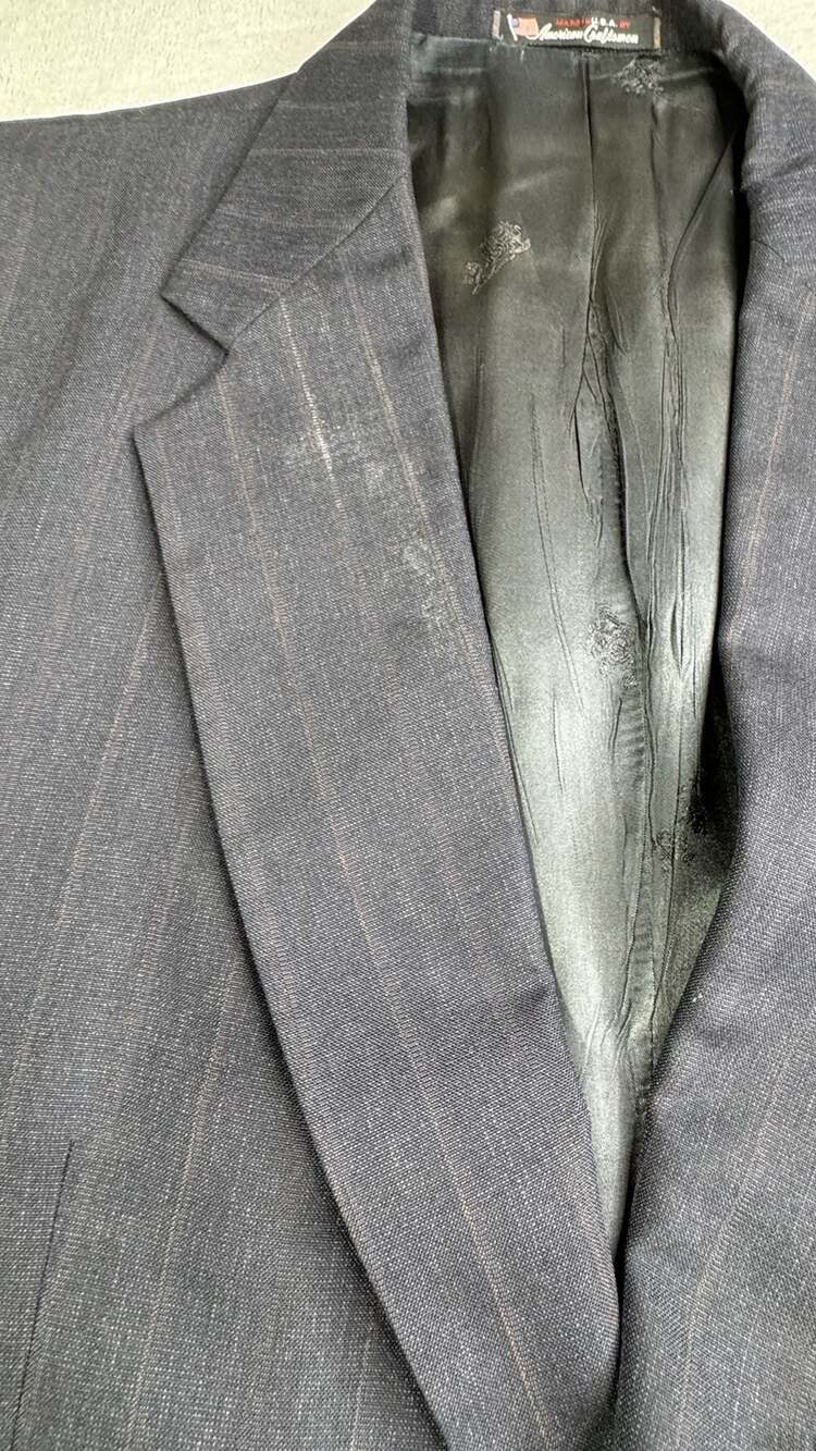 Stafford Made in USA American Craftsmen Men's Navy Pinstripe Blazer Sport Coat - Picture 7 of 7